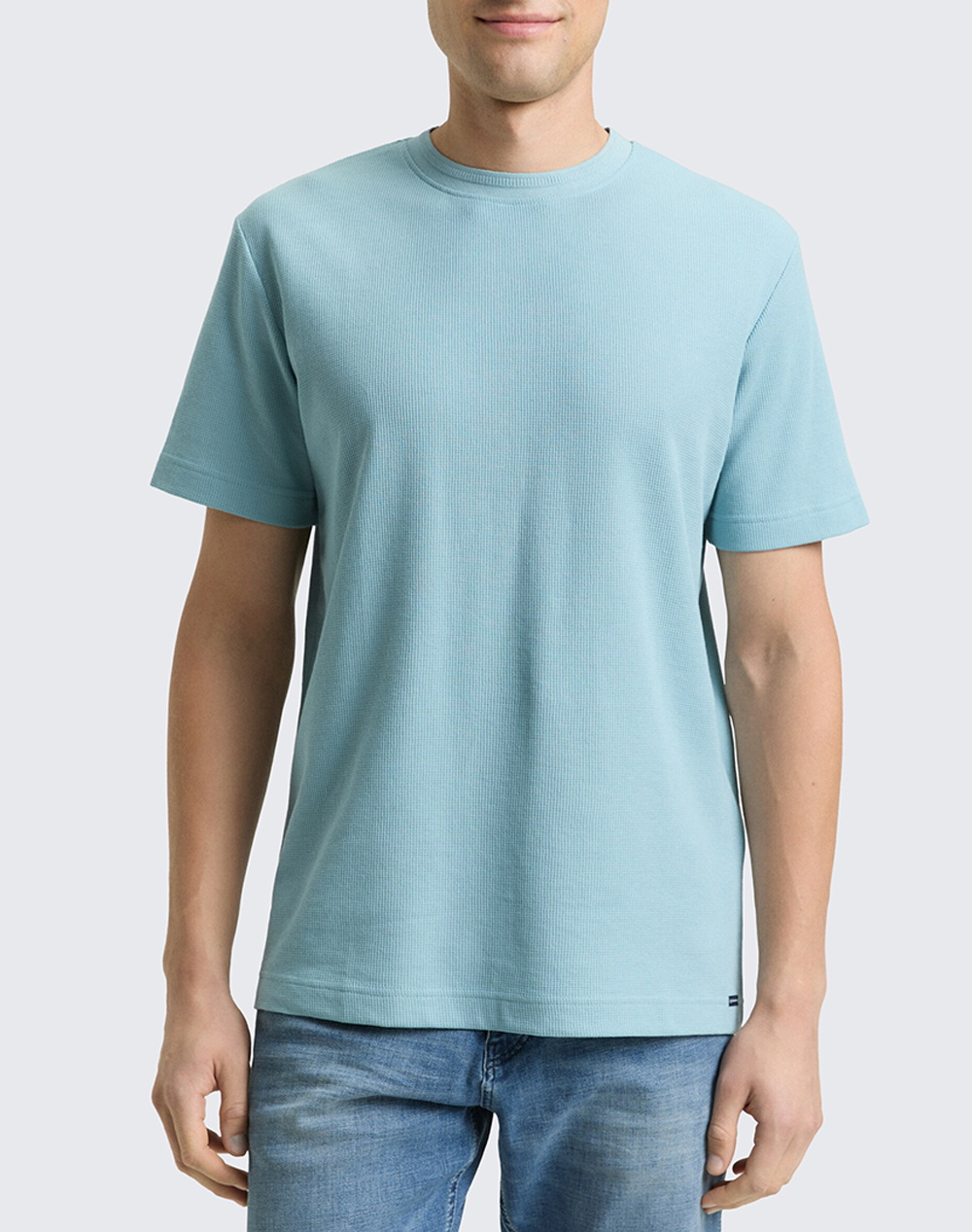 Tom Tailor Structured T Shir Μπλουζα Ανδρικο Ανδρας Ρουχα Μπλουζες T Shirt Lightblue Βαμβακισυνθετικο 1048599 30838