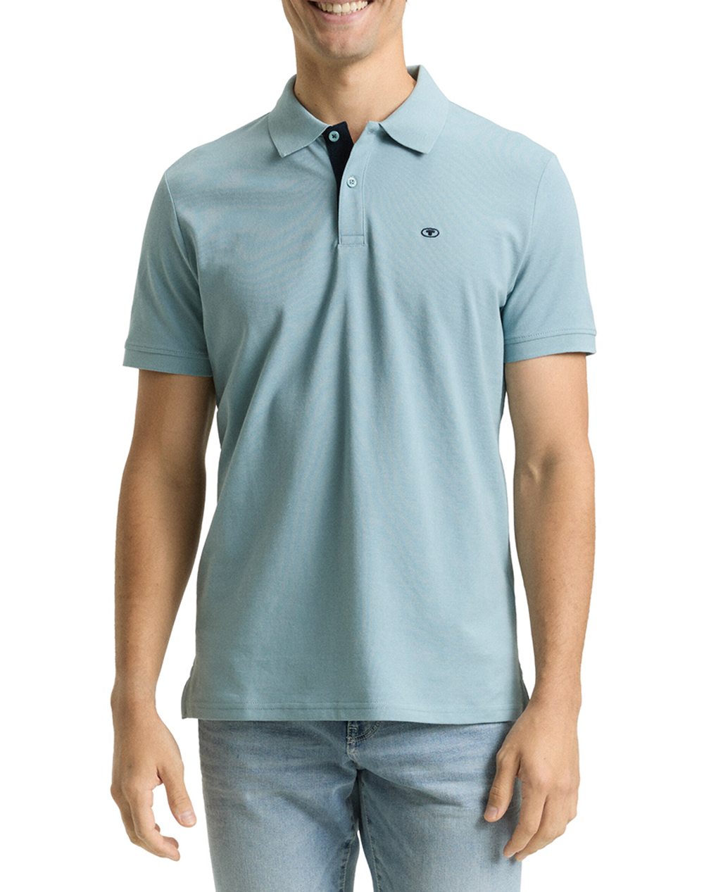 Tom Tailor Basic Polo With Contra Μπλουζα Ανδρικο Ανδρας Ρουχα Μπλουζες Polo Ciel Βαμβακι 1031006 30838 - Koolfly