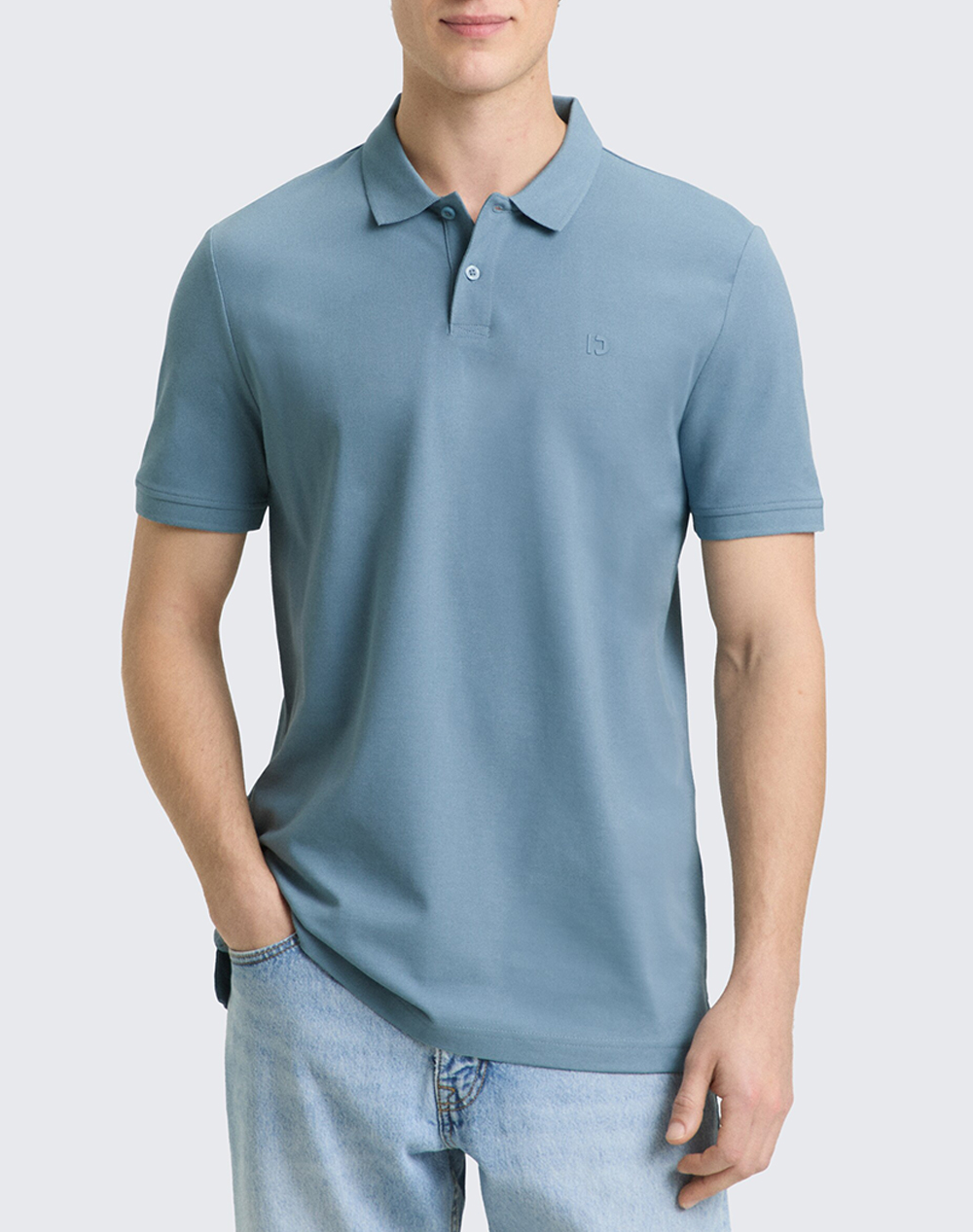 Tom Tailor Basic Polo Μπλουζα Ανδρικο Ανδρας Ρουχα Μπλουζες Polo Steelblue Βαμβακι 1045587 30118