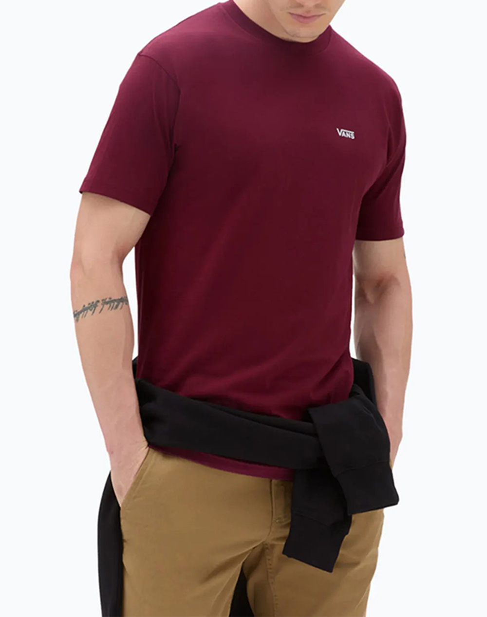 Vans Left Chest Logo Tee Ανδρας Ρουχα Μπλουζες T Shirt Bordeux Βαμβακι Vn0A3Czebrg1 Vnbrg