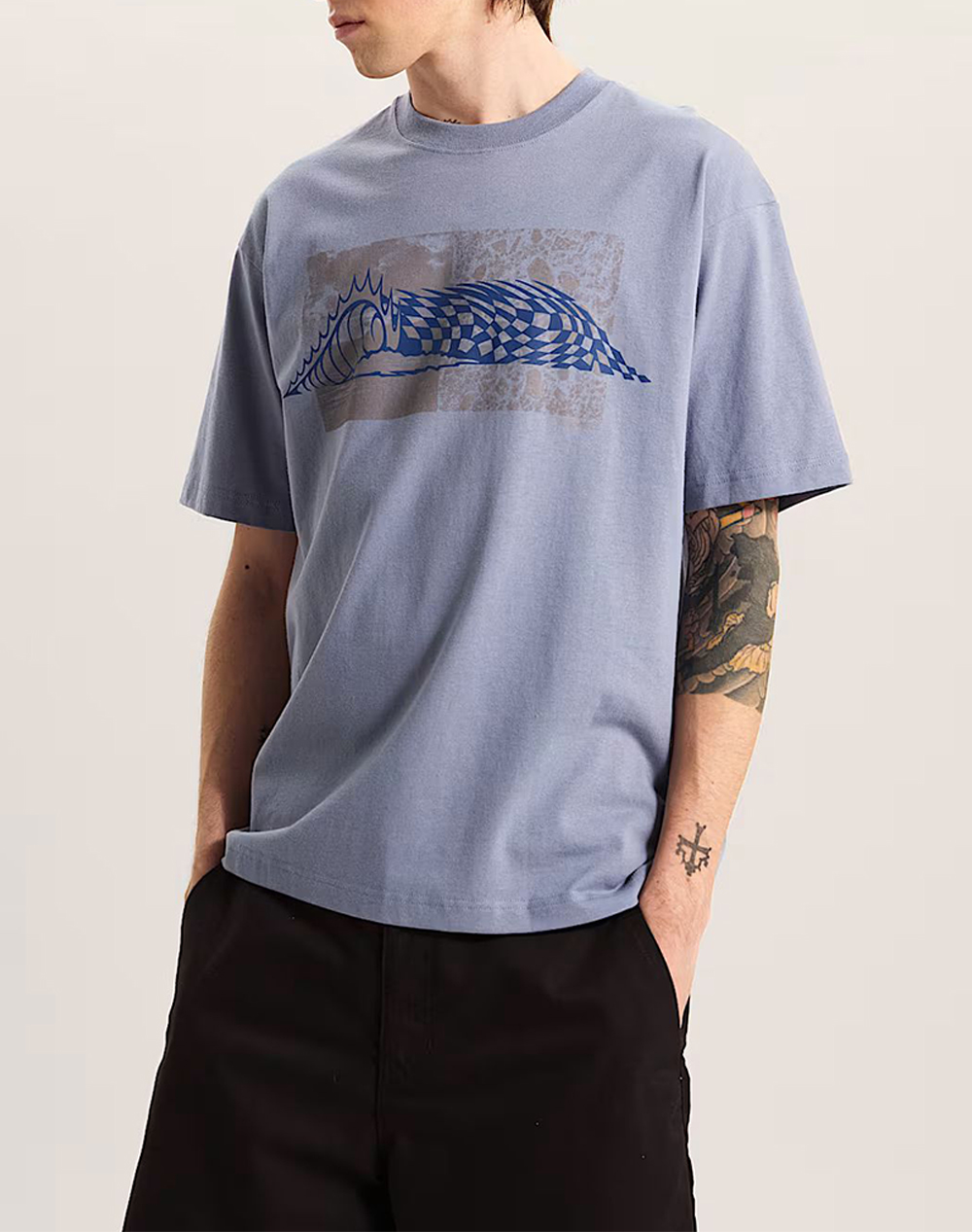 Vans Wave Check Ss Tee Ανδρας Ρουχα Μπλουζες T Shirt Mixed Βαμβακι Vn000Tqefoi1 Vnfoi