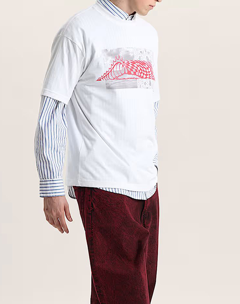 Vans Wave Check Ss Tee Ανδρας Ρουχα Μπλουζες T Shirt White Βαμβακι Vn000Tqewht1 Vnwht