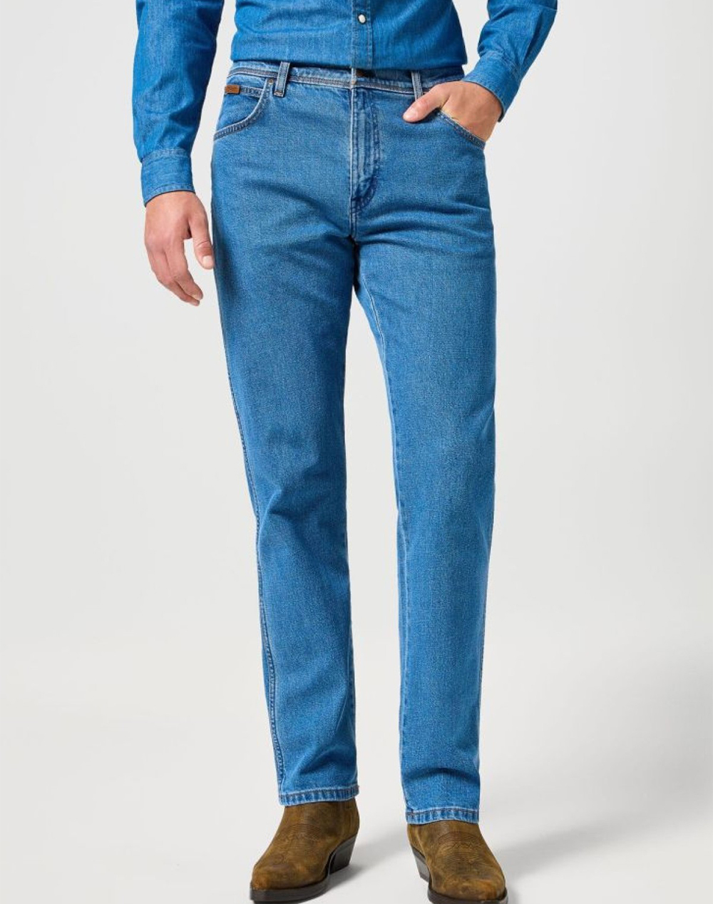 Wrangler Texas Ανδρας Ρουχα Παντελονια Jeans Denimblue Βαμβακι,Με Ελασταν 112358204 Desert Mirage - Koolfly