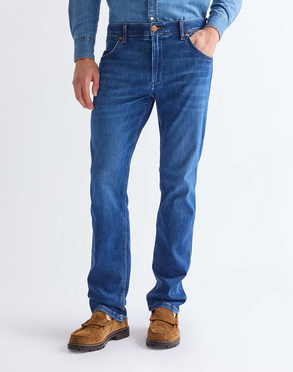 Wrangler Greensboro Ανδρας Ρουχα Παντελονια Jeans Denimblue Βαμβακιμε Ελαστανσυνθετικο 112378852 Dandelion Summer