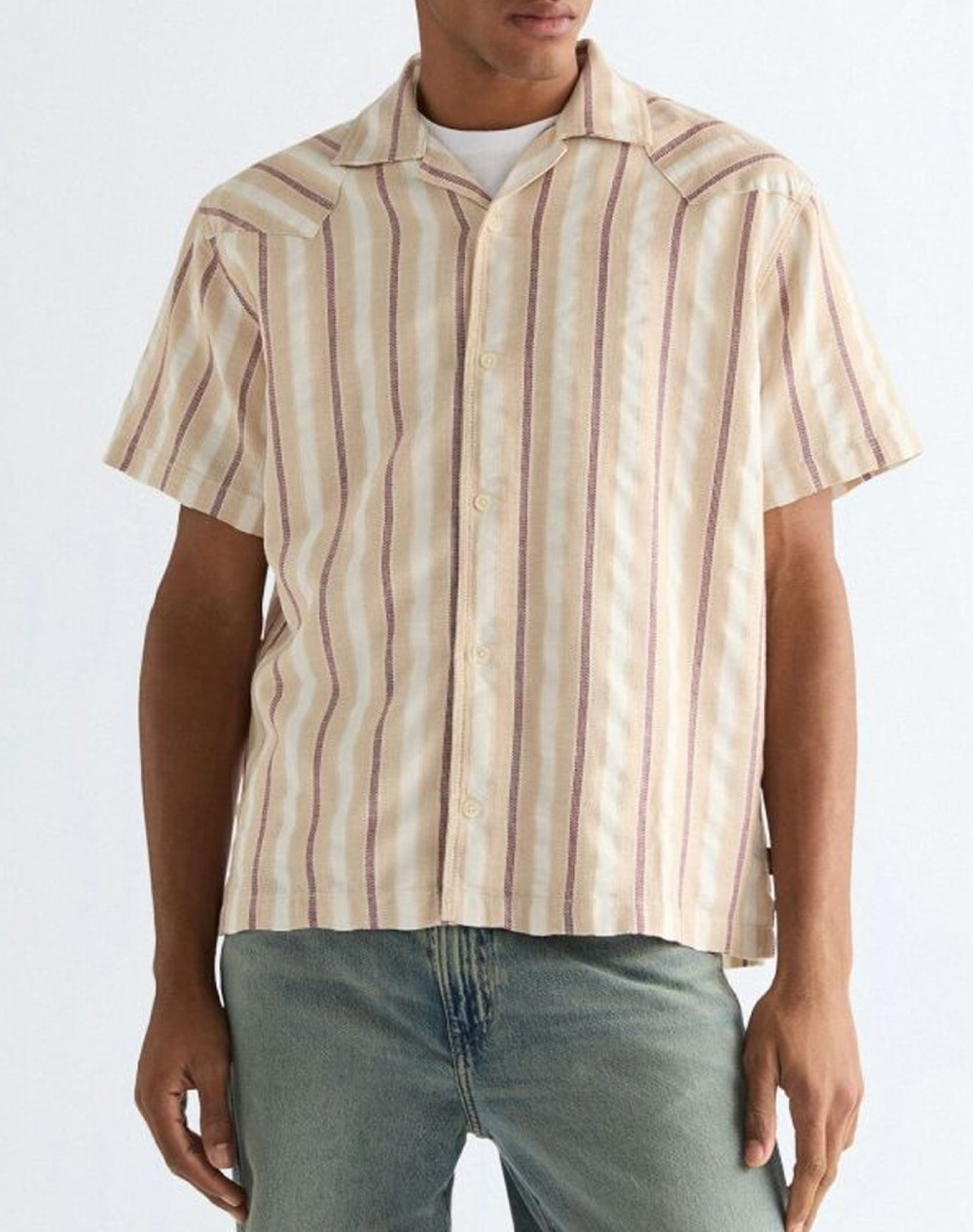 Wrangler Ss W Resort Shirt Ανδρας Ρουχα Πουκαμισα Tan Βαμβακι 112378104 Tan Ruby Wine