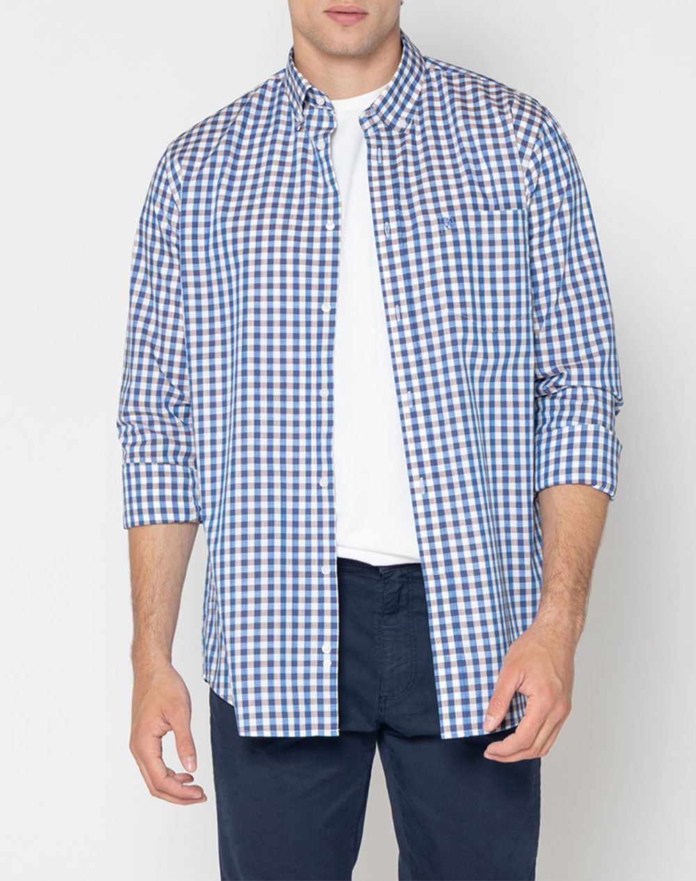 The Bostonians Πουκαμισο Maverick Φλαμα Regular Fit Button Down Regular Fit Ανδρας Ρουχα Πουκαμισα Mixed Βαμβακι 3Aach8654 Cigar