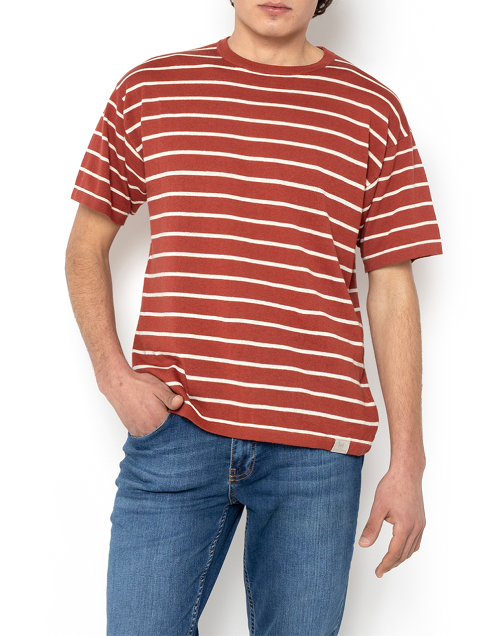 The Bostonians Μπλουζα Acorn T Shirt Πλεκτο Regular Fit Ανδρας Ρουχα Μπλουζες T Shirt Firebrick Βαμβακιλινο 3Mts4004 Apple