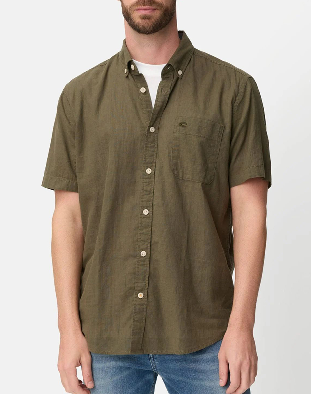 Camel Active Πουκαμισο Κ.Μ. Stripes B.D. Ανδρας Ρουχα Πουκαμισα Olive Βαμβακι C261 409262 7S62 35