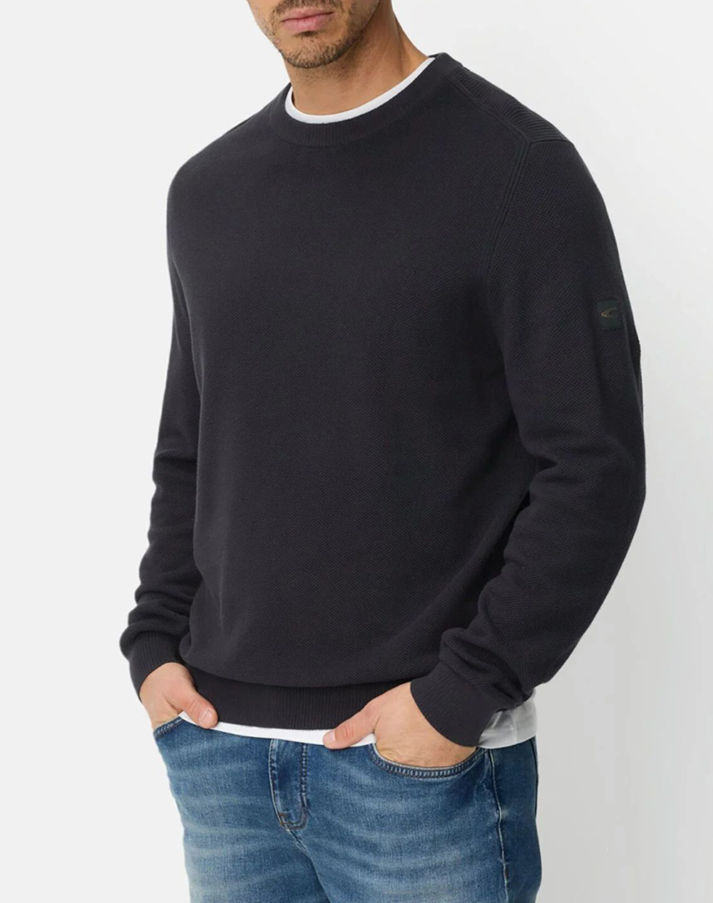 Camel Πλεκτό Πουλοβερ Crew Neck Ανδρας Ρουχα Μπλουζες Πλεκτα Darkblue Βαμβακι C261 409500 7K00 48 - Koolfly