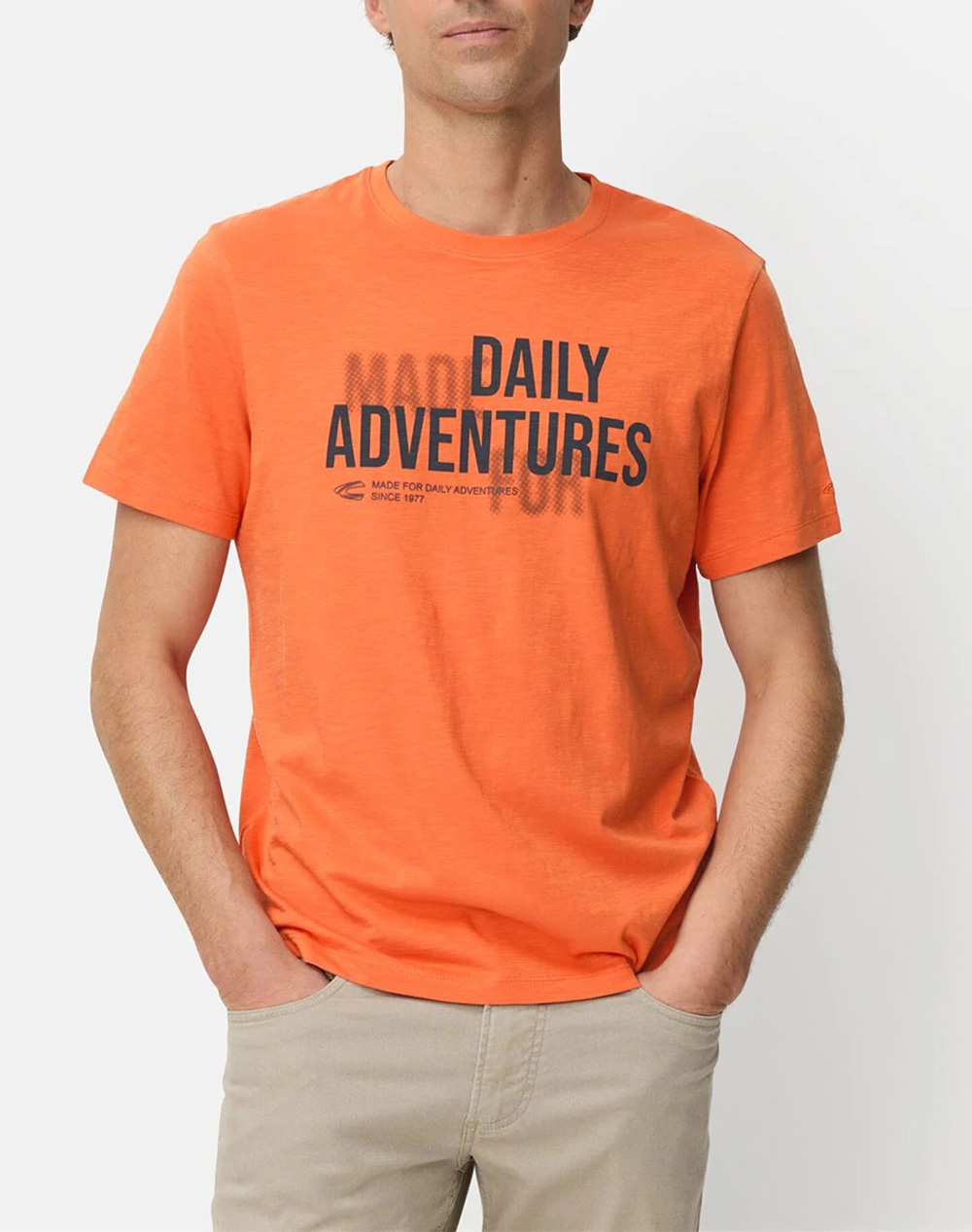 Camel T Shirt Κ.Μ. Printed Ανδρας Ρουχα Μπλουζες T Shirt Orange Βαμβακι C261 409700 7T17 66