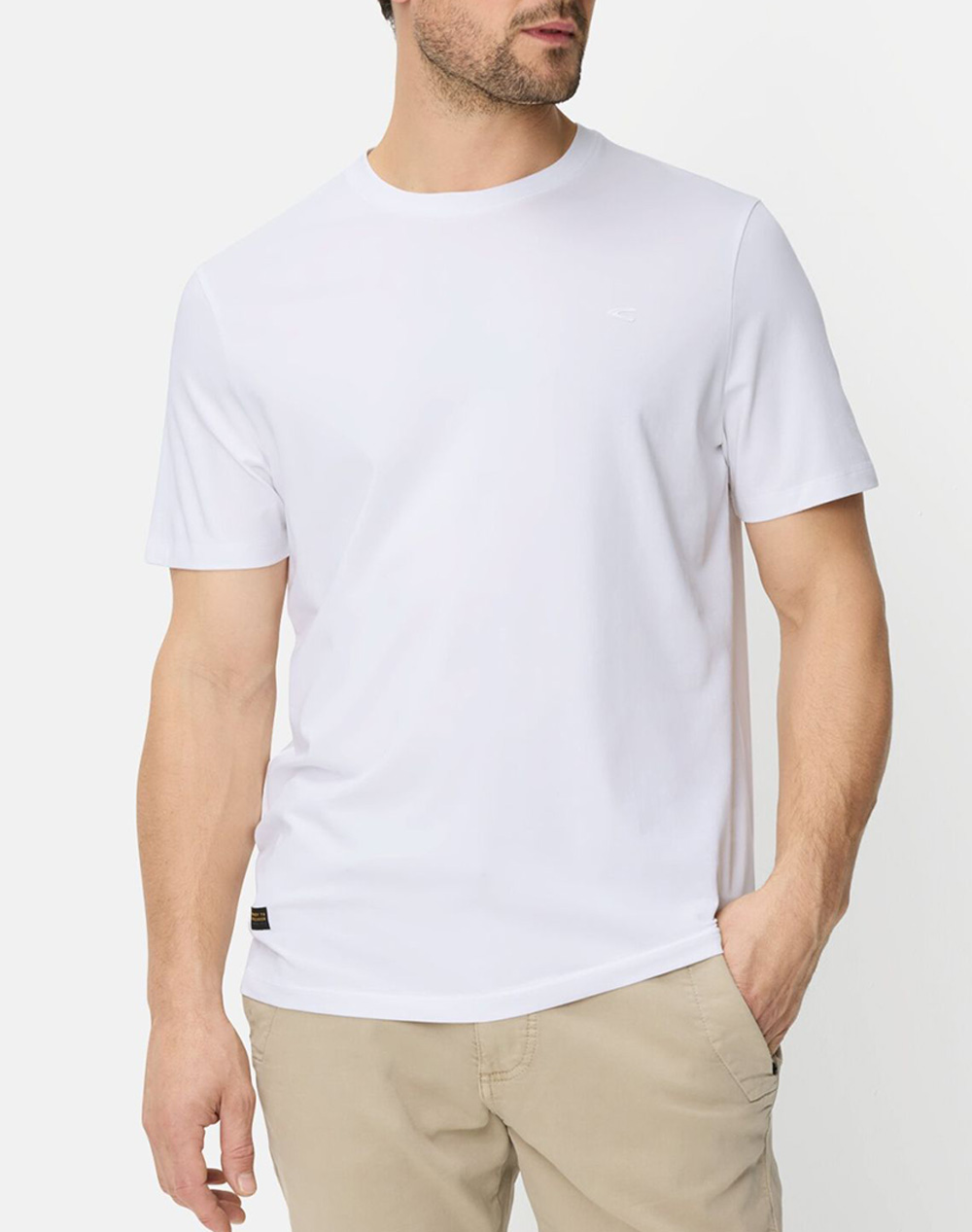 Camel T Shirt K.M. Basic Antibacterial Ανδρας Ρουχα Μπλουζες T Shirt White Βαμβακιμε Ελαστανσυνθετικο C261Nos 409700 9T87 01