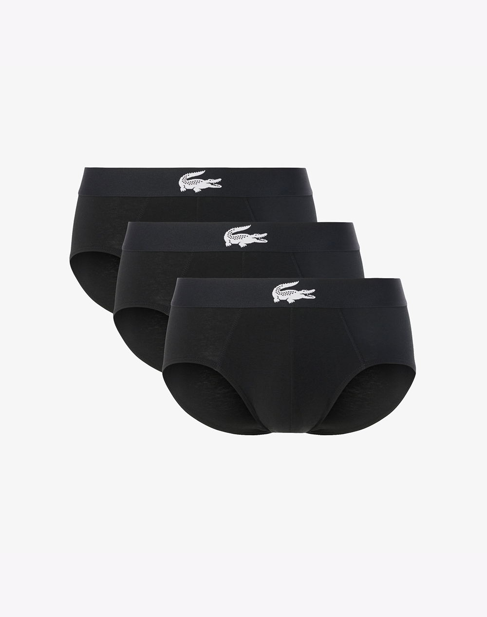 Lacoste Σετ 3 Εσωρουχων Brief Underwear Briefs Ανδρας Εσωρουχα Σλιπ Σλιπ Black Βαμβακιμε Ελασταν 38H7761 031