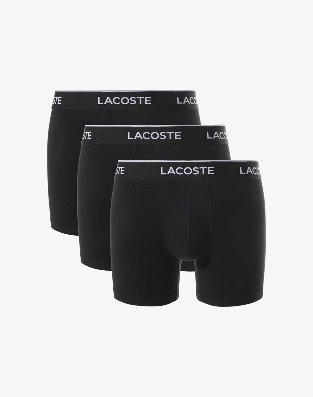Lacoste Σετ 3 Εσωρουχων Boxer Shorts Underwear Boxer Brief Ανδρας Εσωρουχα Σλιπ Μποξερ Black Βαμβακιμε Ελασταν 36H1290 031