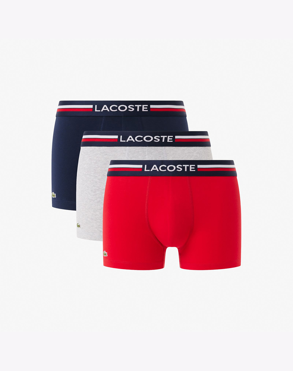 Lacoste Σετ 3 Εσωρουχων Trunk Underwear Trunk Ανδρας Εσωρουχα Σλιπ Μποξερ Multi Βαμβακιμε Ελασταν 35H2390 W34