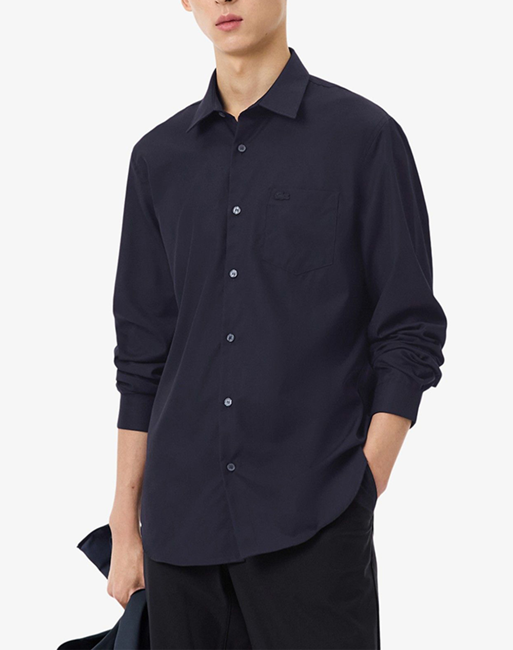 Lacoste Ποyκαμισο Μμ Shirt Ls Ανδρας Ρουχα Πουκαμισα Darkblue Βαμβακι 3Ch8522 Hde - Koolfly