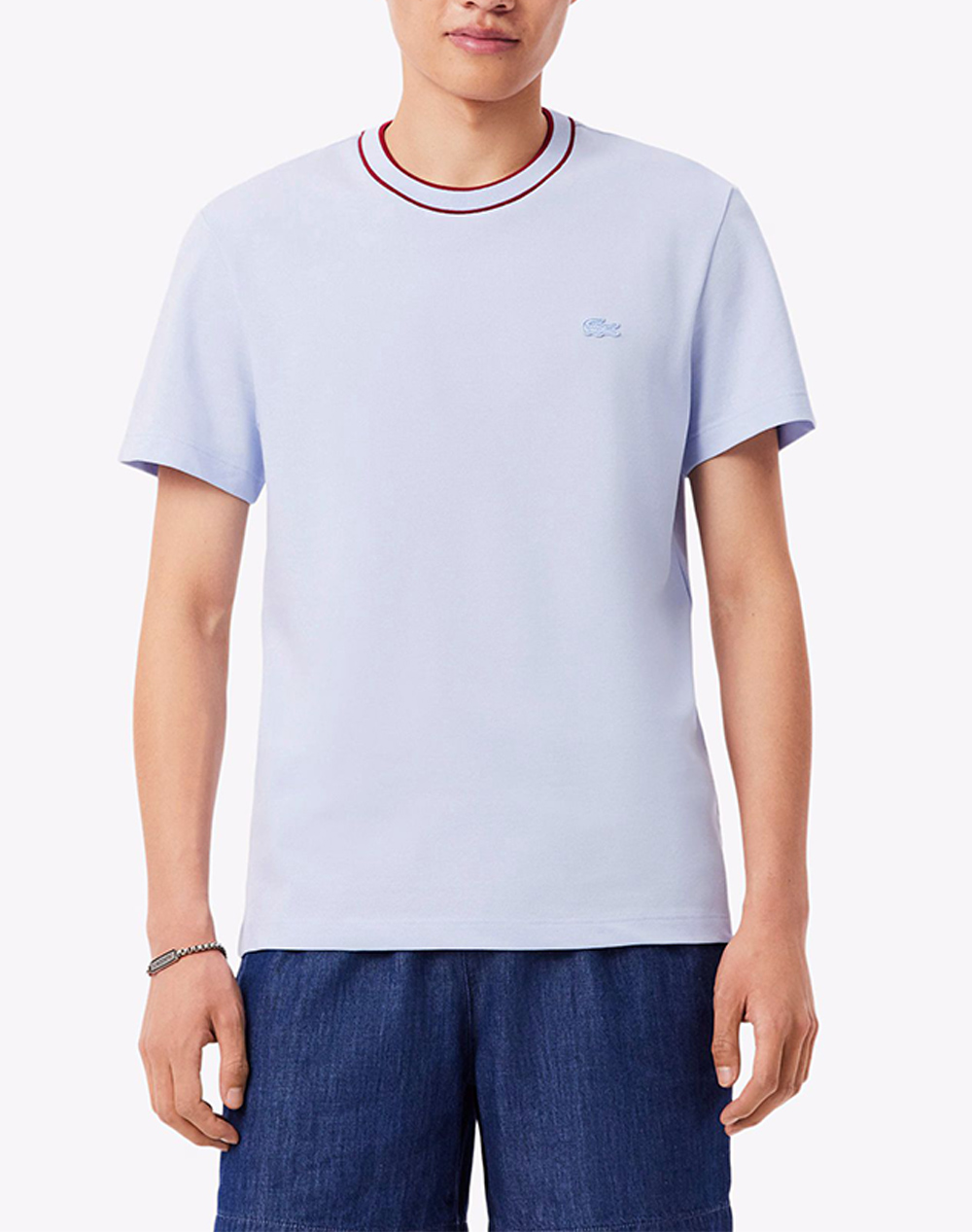 Lacoste Μπλουζα Κμ Tee Shirt Ss Ανδρας Ρουχα Μπλουζες T Shirt Blueviolet Βαμβακισυνθετικο 3Th8174 J2G