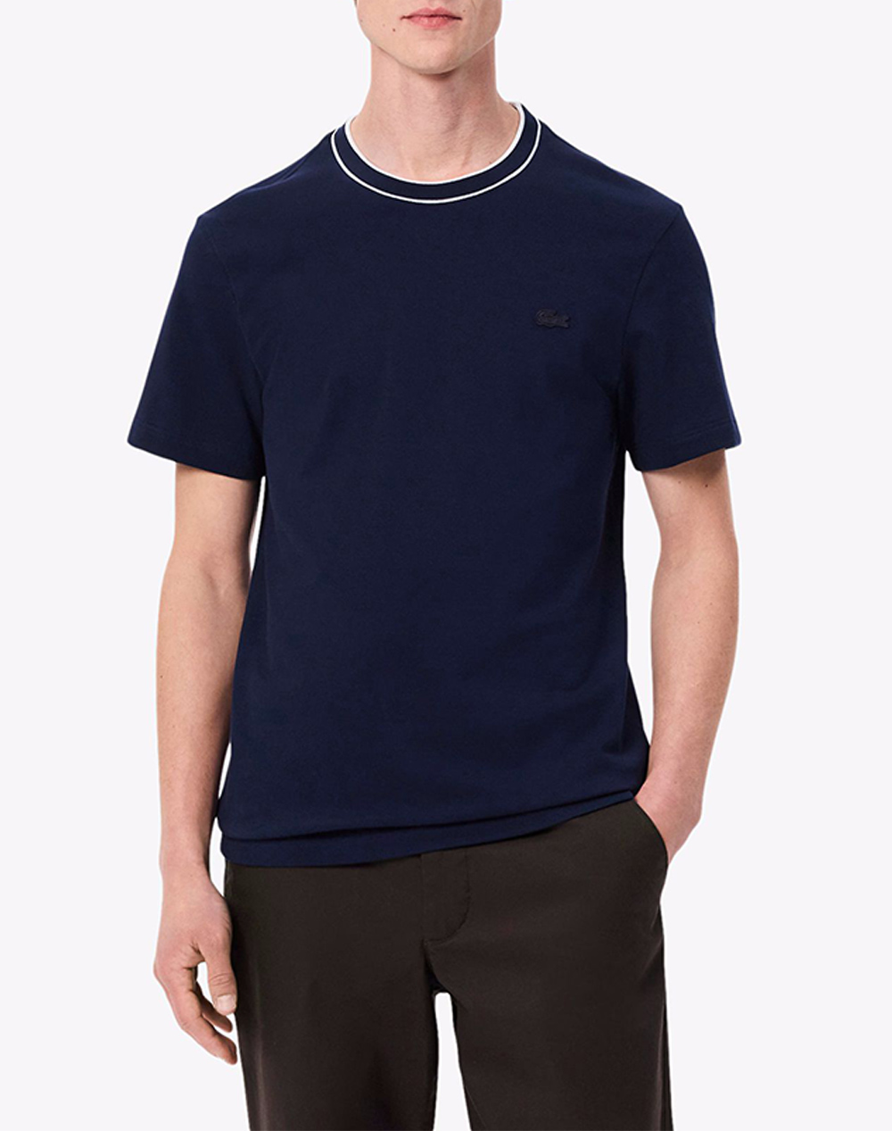 Lacoste Μπλουζα Κμ Tee Shirt Ss Ανδρας Ρουχα Μπλουζες T Shirt Navyblue Βαμβακι,Συνθετικο 3Th8174 166 - Koolfly