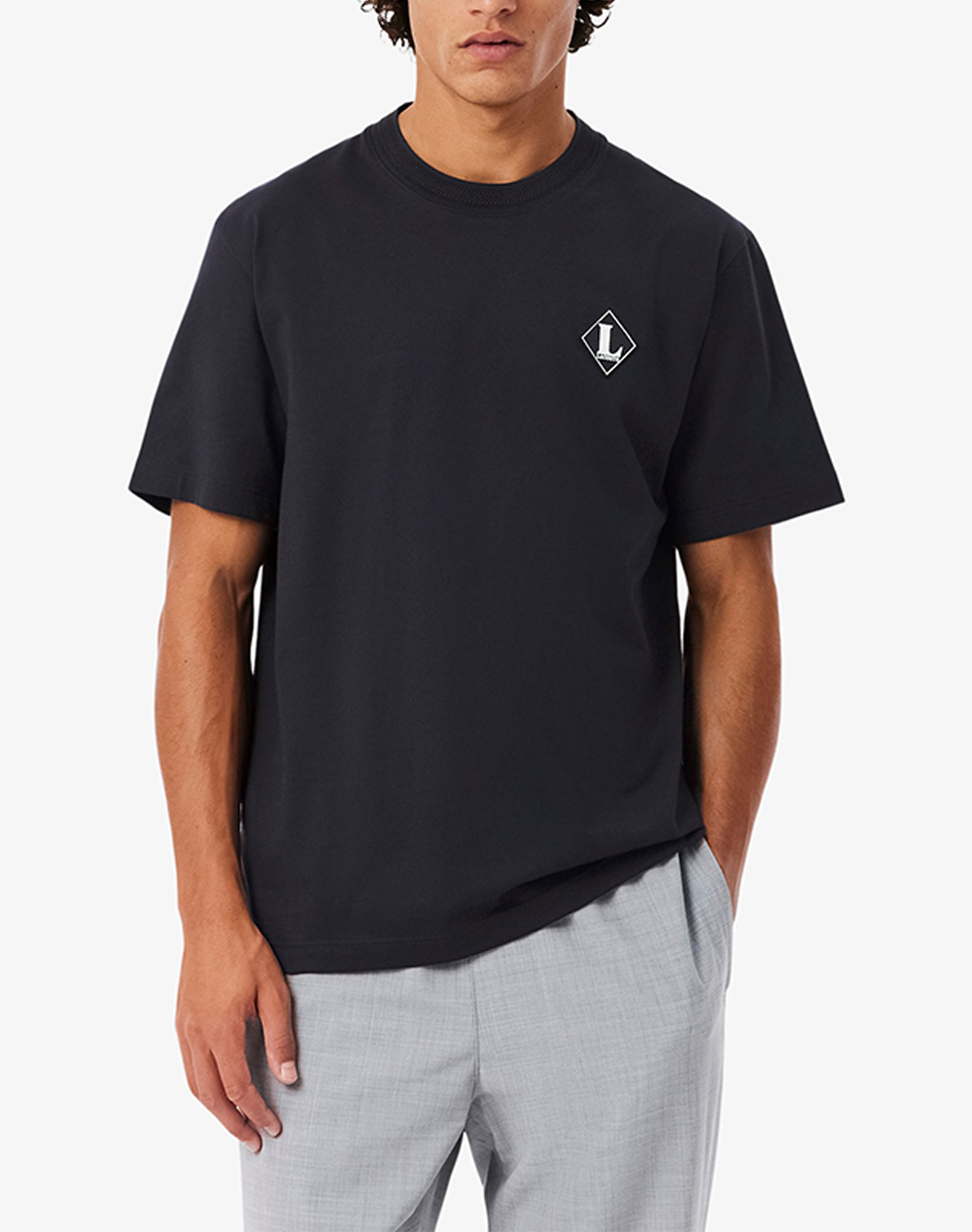 Lacoste Μπλουζα Κμ Tee Shirt Ss Ανδρας Ρουχα Μπλουζες T Shirt Black Βαμβακι 3Th0718 350