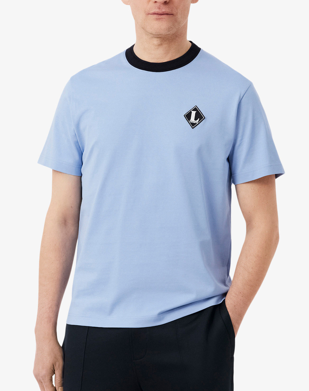 Lacoste Μπλουζα Κμ Tee Shirt Ss Ανδρας Ρουχα Μπλουζες T Shirt Lightblue Βαμβακι 3Th0718 Aey