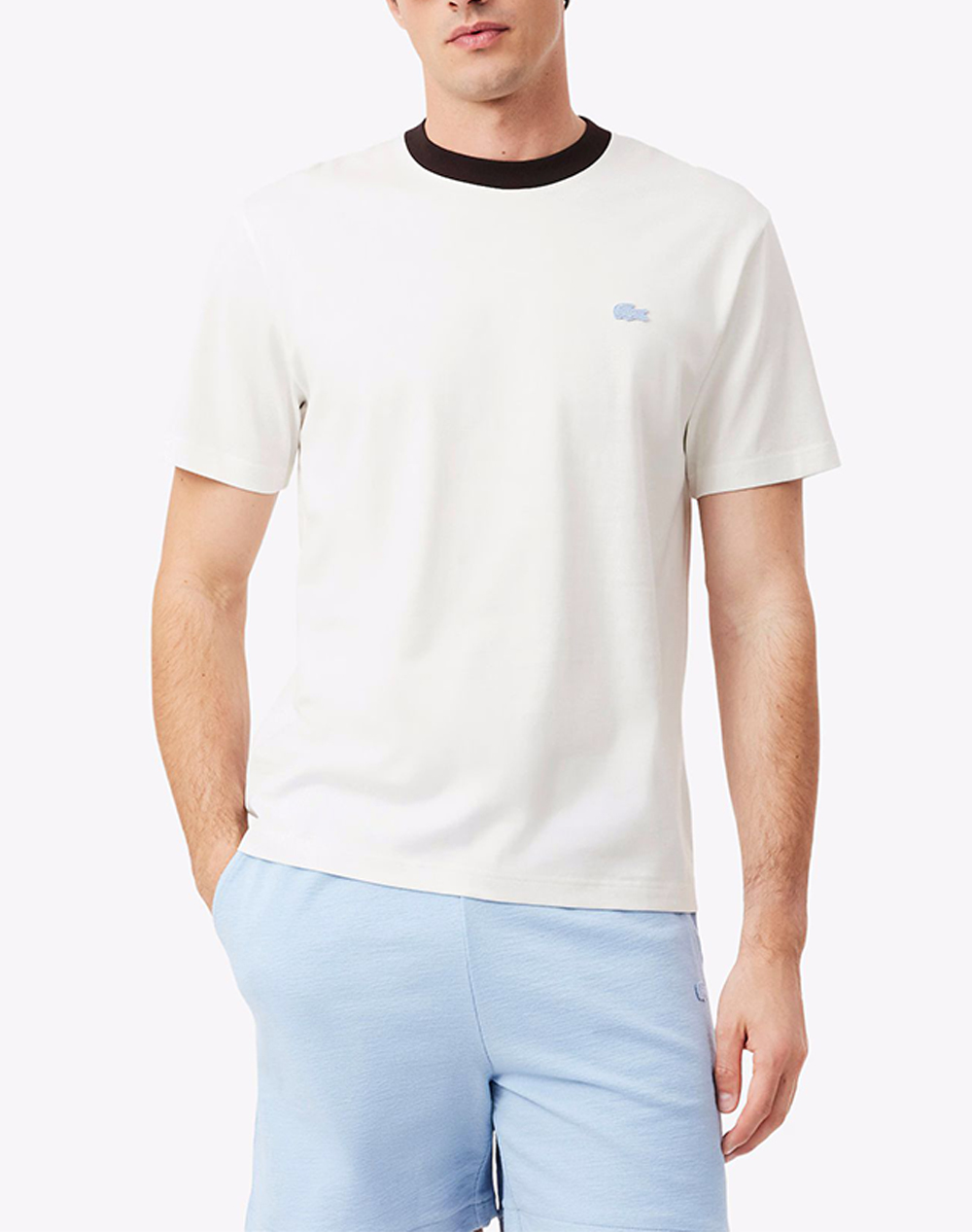 Lacoste Μπλουζα Κμ Tee Shirt Ss Ανδρας Ρουχα Μπλουζες T Shirt Offwhite Βαμβακι 3Th2323 70V