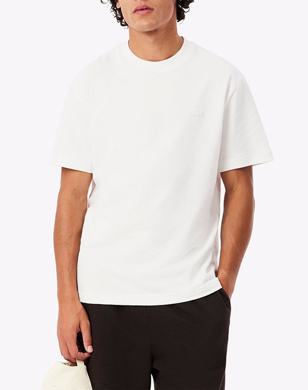 Lacoste Μπλουζα Κμ Tee Shirt Ss Ανδρας Ρουχα Μπλουζες T Shirt Offwhite Βαμβακι 3Th1979 70V