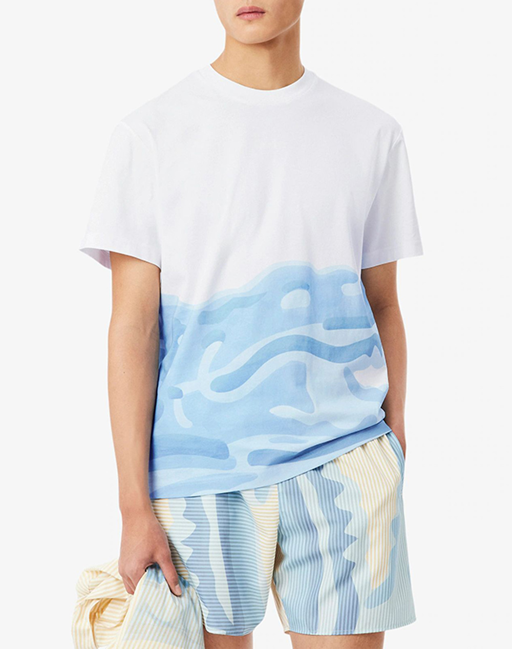 Lacoste Μπλουζα Κμ Tee Shirt Ss Ανδρας Ρουχα Μπλουζες T Shirt White Βαμβακι 3Th1997 001