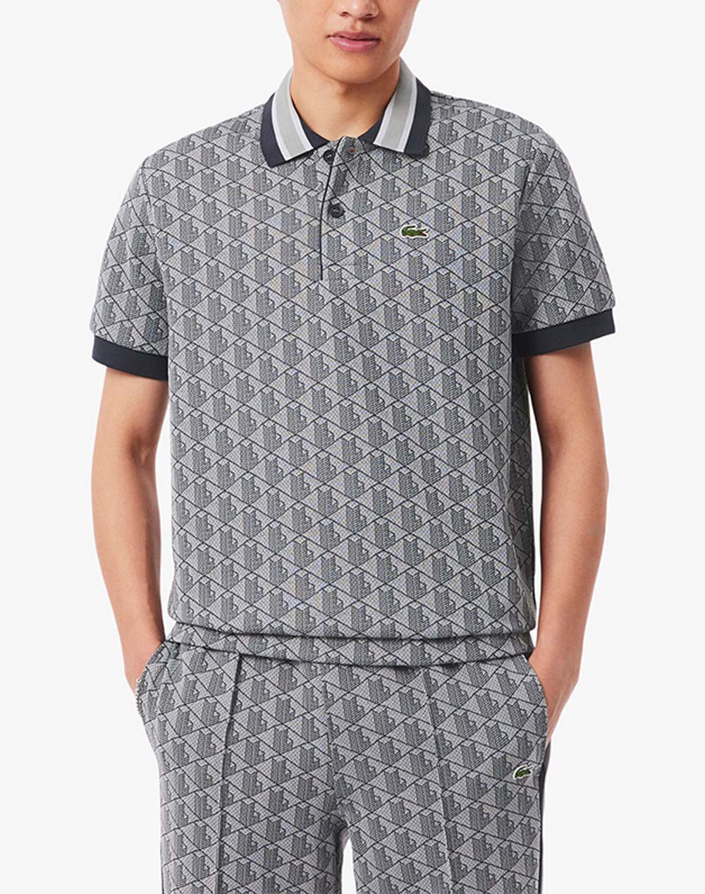 Lacoste Μπλουζα Πολο Κμ Ανδρας Ρουχα Μπλουζες Polo Gray Βαμβακισυνθετικο 3Dh1417 41I