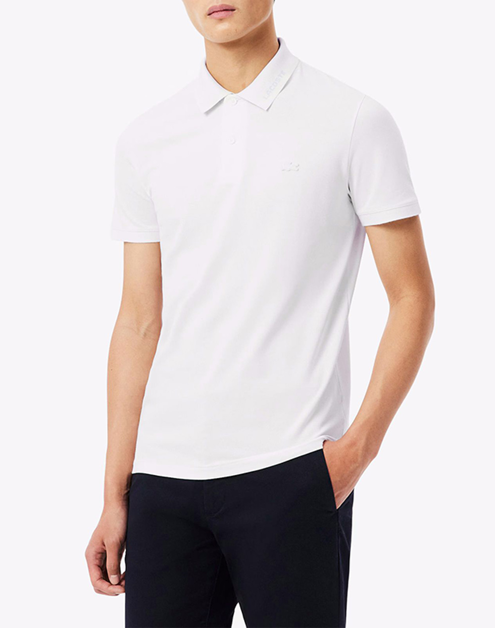Lacoste Μπλουζα Πολο Κμ Ανδρας Ρουχα Μπλουζες Polo White Βαμβακι,Με Ελασταν,Συνθετικο 3Ph5056 001 - Koolfly