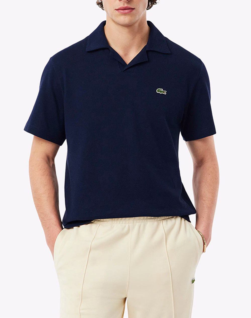 Lacoste Μπλουζα Πολο Κμ Polo Ss Ανδρας Ρουχα Μπλουζες Polo Darkblue Βαμβακιλινο 3Ph2449 166