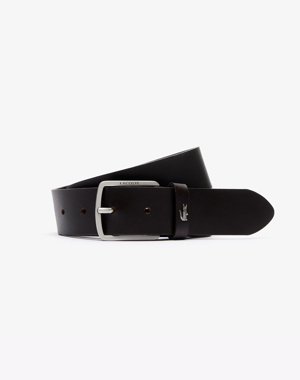 Lacoste Ζωνη Ανδρικη 35 Plain Leather Belt Ανδρας Αξεσουαρ Ζωνες Darkbrown Δερμα 3Rc4082 028