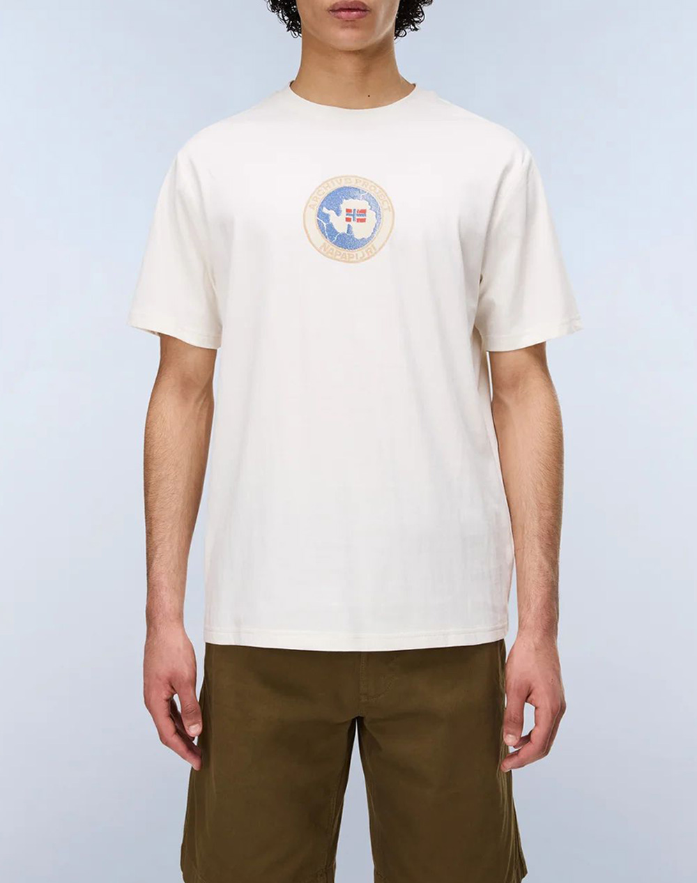 Napapijri S Phos Ss Ανδρας Ρουχα Μπλουζες T Shirt Offwhite Βαμβακι Np0a4g5a Npn1a - Koolfly