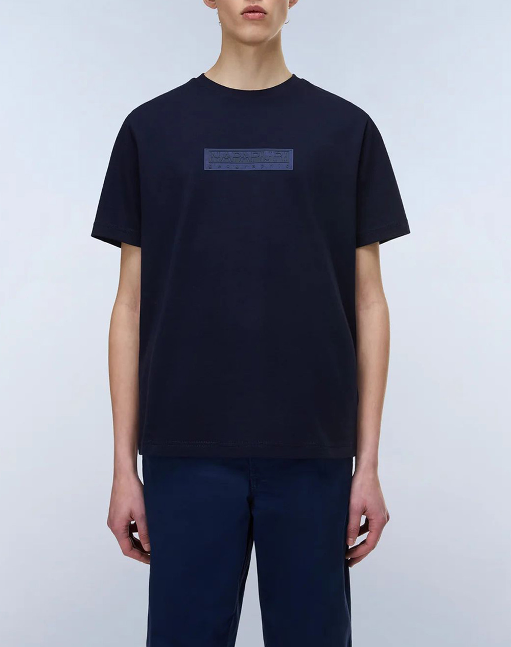 Napapijri S Box Logo Ss 1 Ανδρας Ρουχα Μπλουζες T Shirt Darkblue Βαμβακι Np0A4Ifl Np176