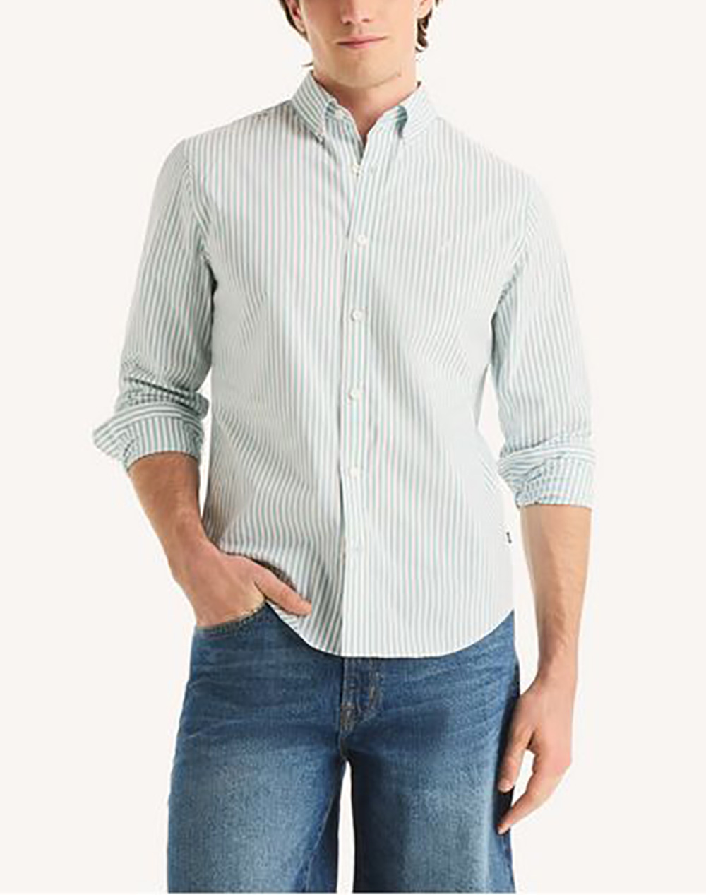 Nautica Πουκαμισο Μμ L/S Wtw Yd Stripe Ανδρας Ρουχα Πουκαμισα Aqua Βαμβακι,Με Ελασταν,Συνθετικο 3Ncw65210 4N5 - Koolfly