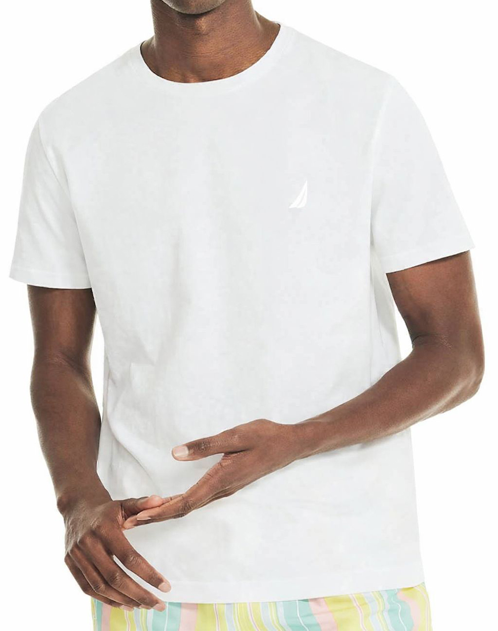 Nautica Μπλουζα T Shirt Κμ S/S T Shirts Crew Tee Ανδρας Ρουχα Μπλουζες T Shirt White Βαμβακι 3Ncvr8100 1Bw - Koolfly