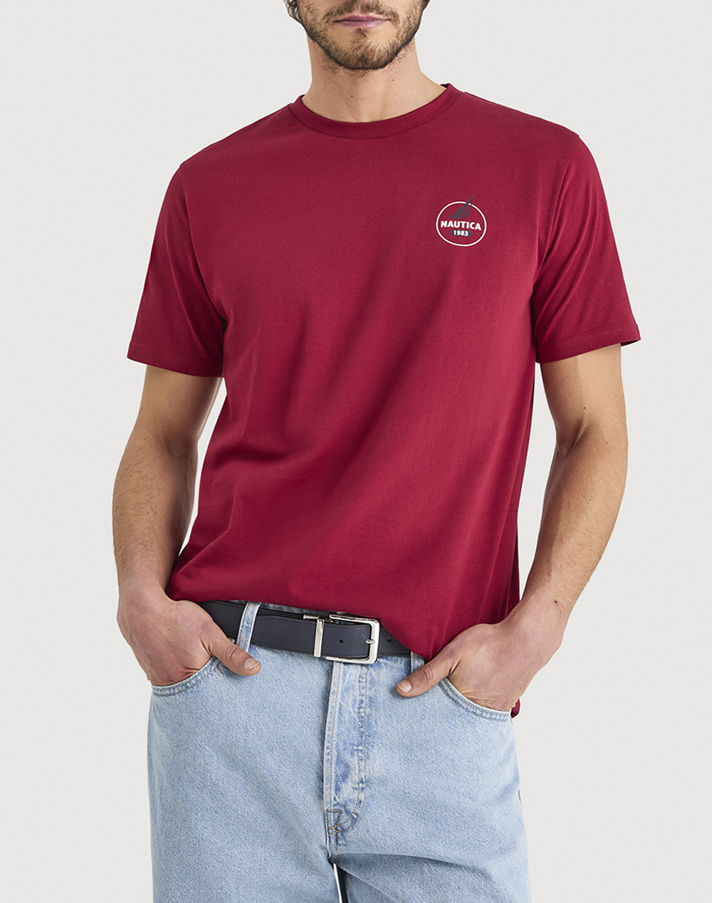 Nautica Μπλουζα T Shirt Κμ Narmada T Shirt Ανδρας Ρουχα Μπλουζες T Shirt Darkred Βαμβακι 3Ncn1V04023 807