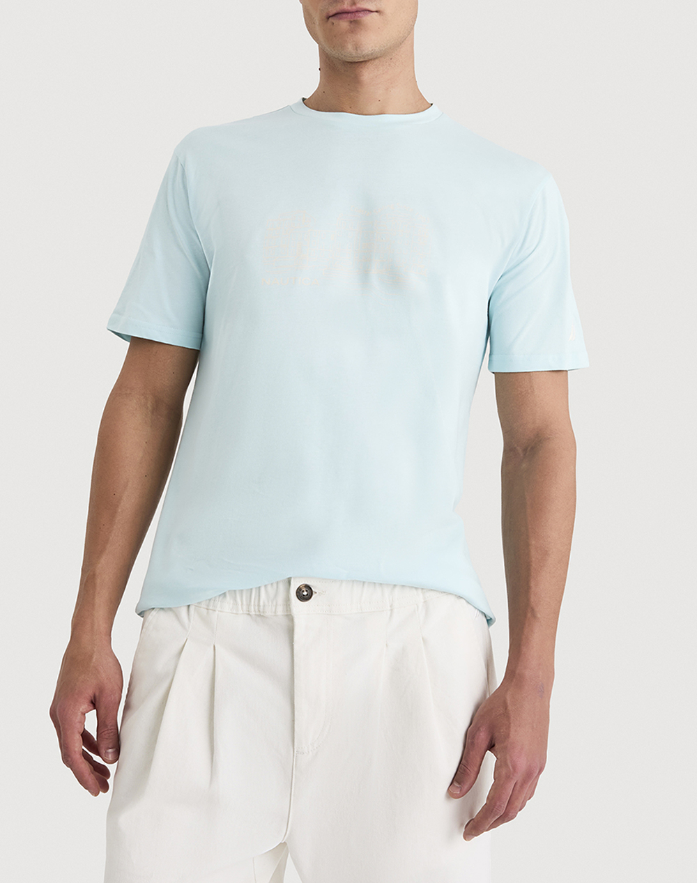 Nautica Μπλουζα T Shirt Κμ Sassandra T Shirt Ανδρας Ρουχα Μπλουζες T Shirt Aqua Βαμβακι 3Ncn1V04034 400