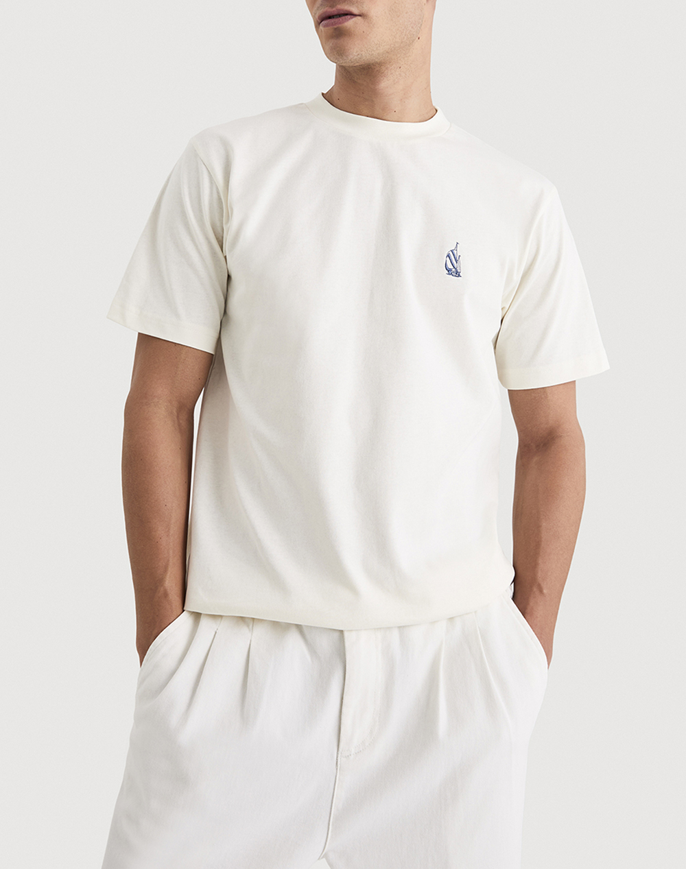 Nautica Μπλουζα T Shirt Κμ Kokay T Shirt Ανδρας Ρουχα Μπλουζες T Shirt Offwhite Βαμβακι 3Ncn1V03992 904