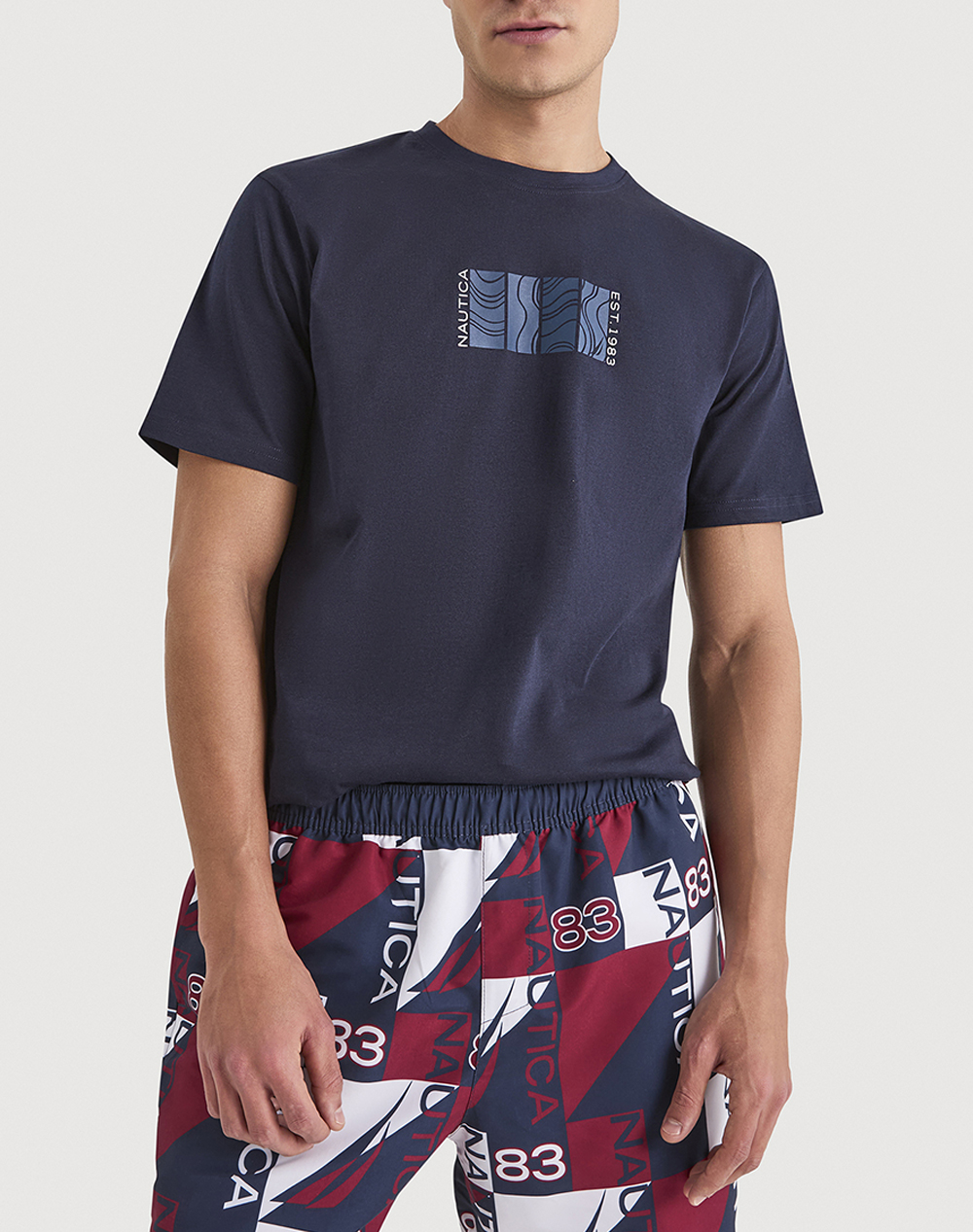 Nautica Μπλουζα T Shirt Κμ Parrett T Shirt Ανδρας Ρουχα Μπλουζες T Shirt Navyblue Βαμβακι 3Ncn1V04026 459