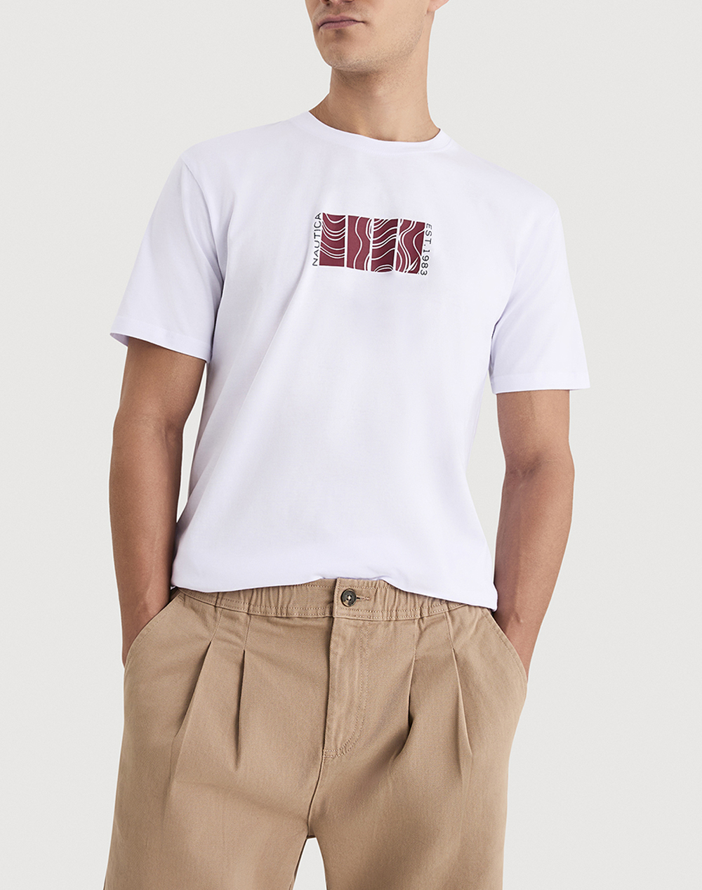 Nautica Μπλουζα T Shirt Κμ Parrett T Shirt Ανδρας Ρουχα Μπλουζες T Shirt White Βαμβακι 3Ncn1V04026 908