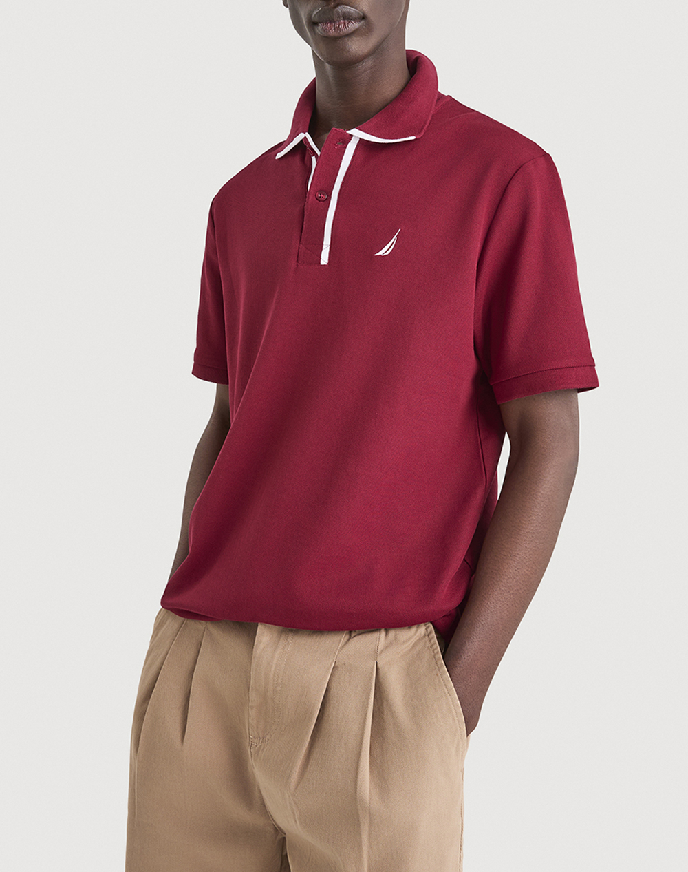 Nautica Μπλουζα Πολο Κμ Pelagia Polo Shirt Ανδρας Ρουχα Μπλουζες Polo Darkred Βαμβακι,Συνθετικο 3Ncn1v03946 807 - Koolfly