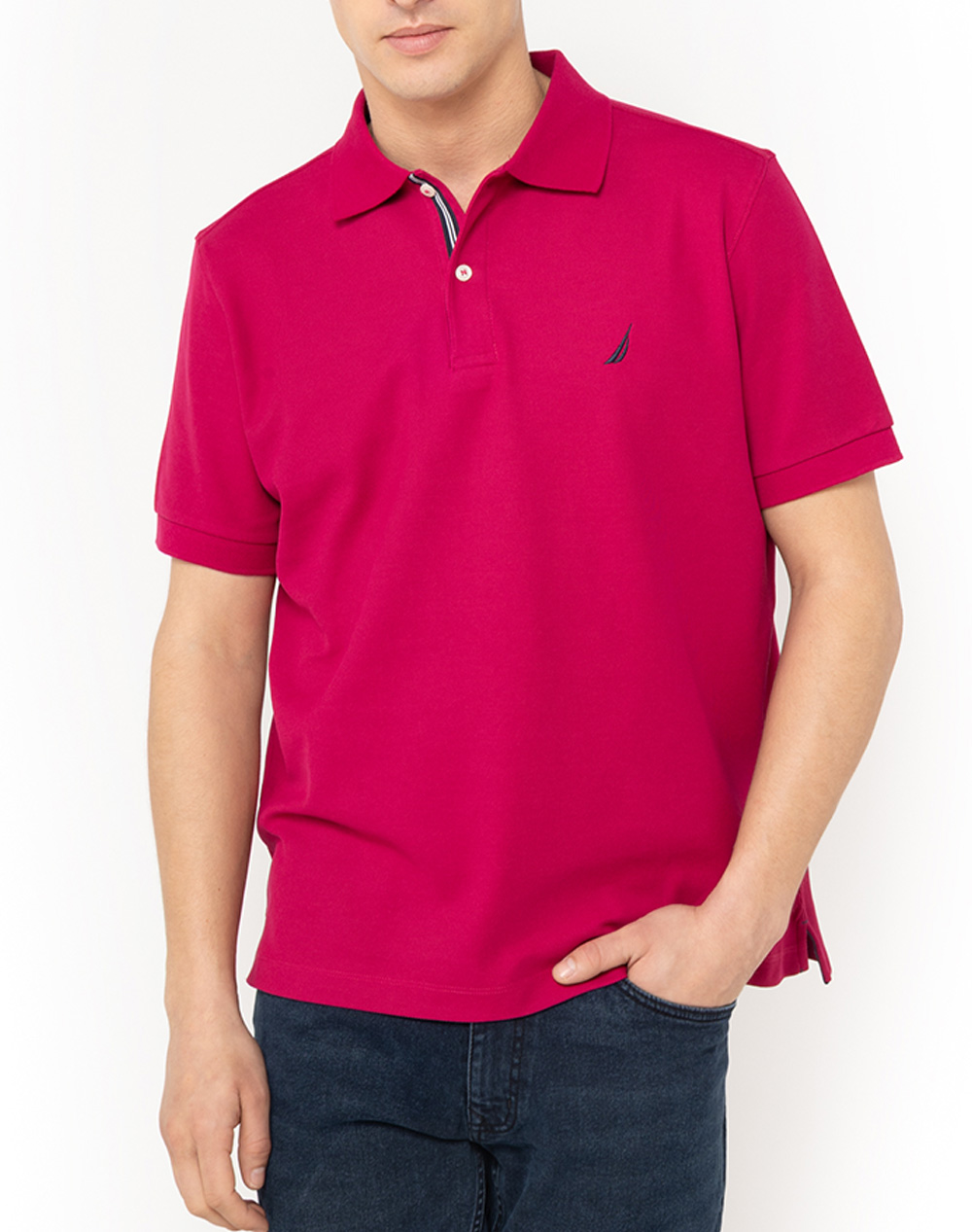Nautica Μπλουζα Πολο Κμ Cabin Polo Shirt Ανδρας Ρουχα Μπλουζες Polo Fuchsia Βαμβακισυνθετικο 3Ncn1Cr0110 804
