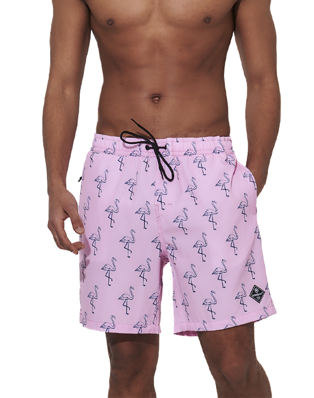 Body Action Men''S Allover Printed Swim Shorts Ανδρας Ρουχα Μαγιο Βερμουδα Pink Με Ελαστανσυνθετικο 033624 01 Pink Flamingo