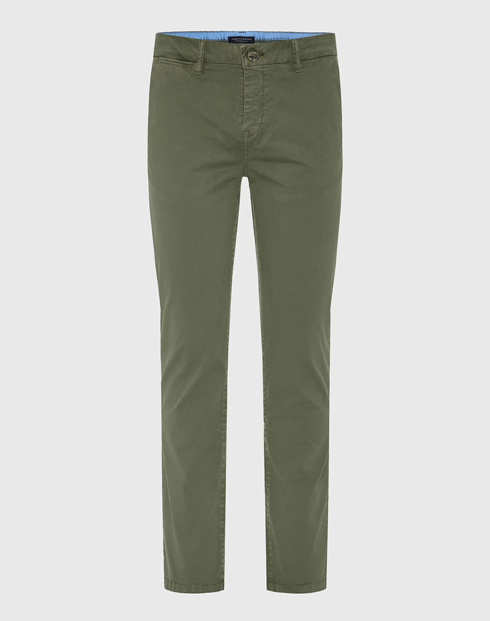 Funky Buddha Trousers Ανδρας Ρουχα Παντελονια Chinos Khaki Βαμβακιμε Ελασταν Fbm013 001 02 Deep Forest