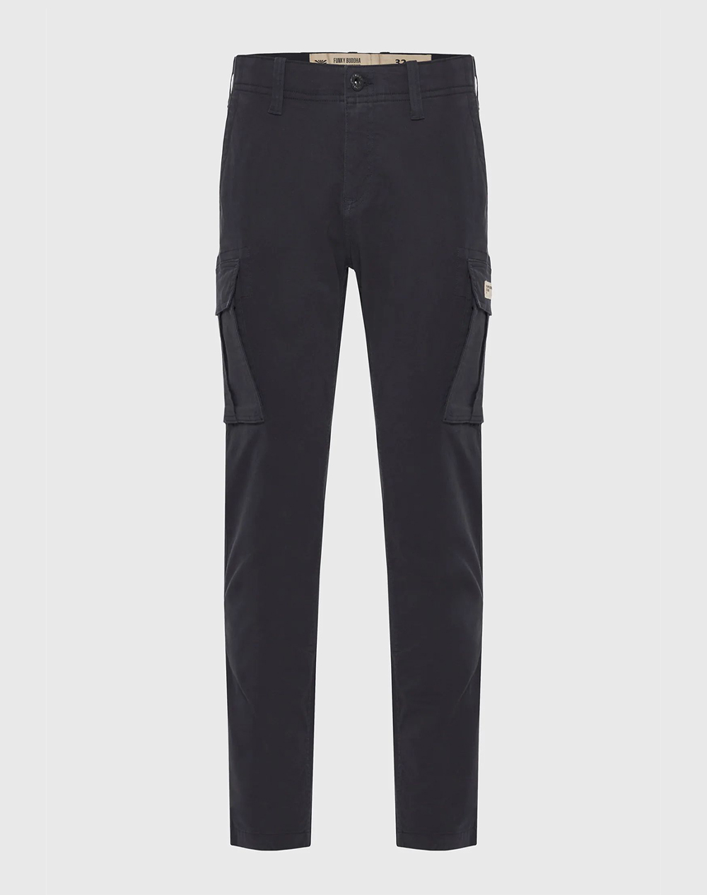 Funky Buddha Trousers Ανδρας Ρουχα Παντελονια Cargo Darkblue Βαμβακιμε Ελασταν Fbm013 002 02 Navy