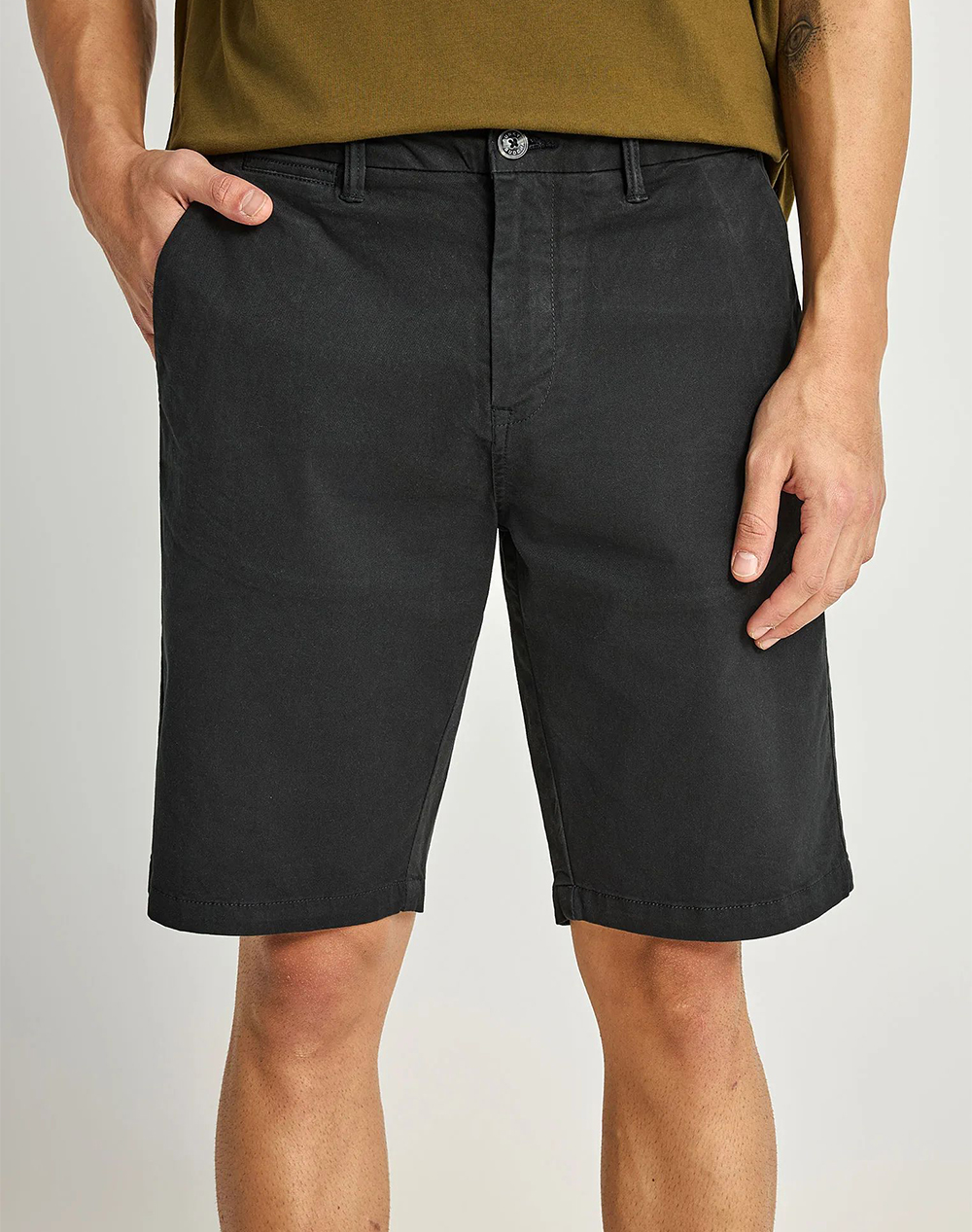 Funky Buddha Shorts Ανδρας Ρουχα Σορτς | Βερμουδες Chinos Black Βαμβακιμε Ελασταν Fbm013 001 03 Black