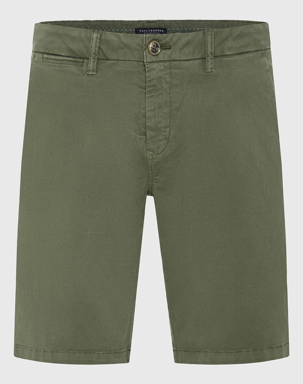 Funky Buddha Shorts Ανδρας Ρουχα Σορτς | Βερμουδες Chinos Khaki Βαμβακιμε Ελασταν Fbm013 001 03 Deep Forest