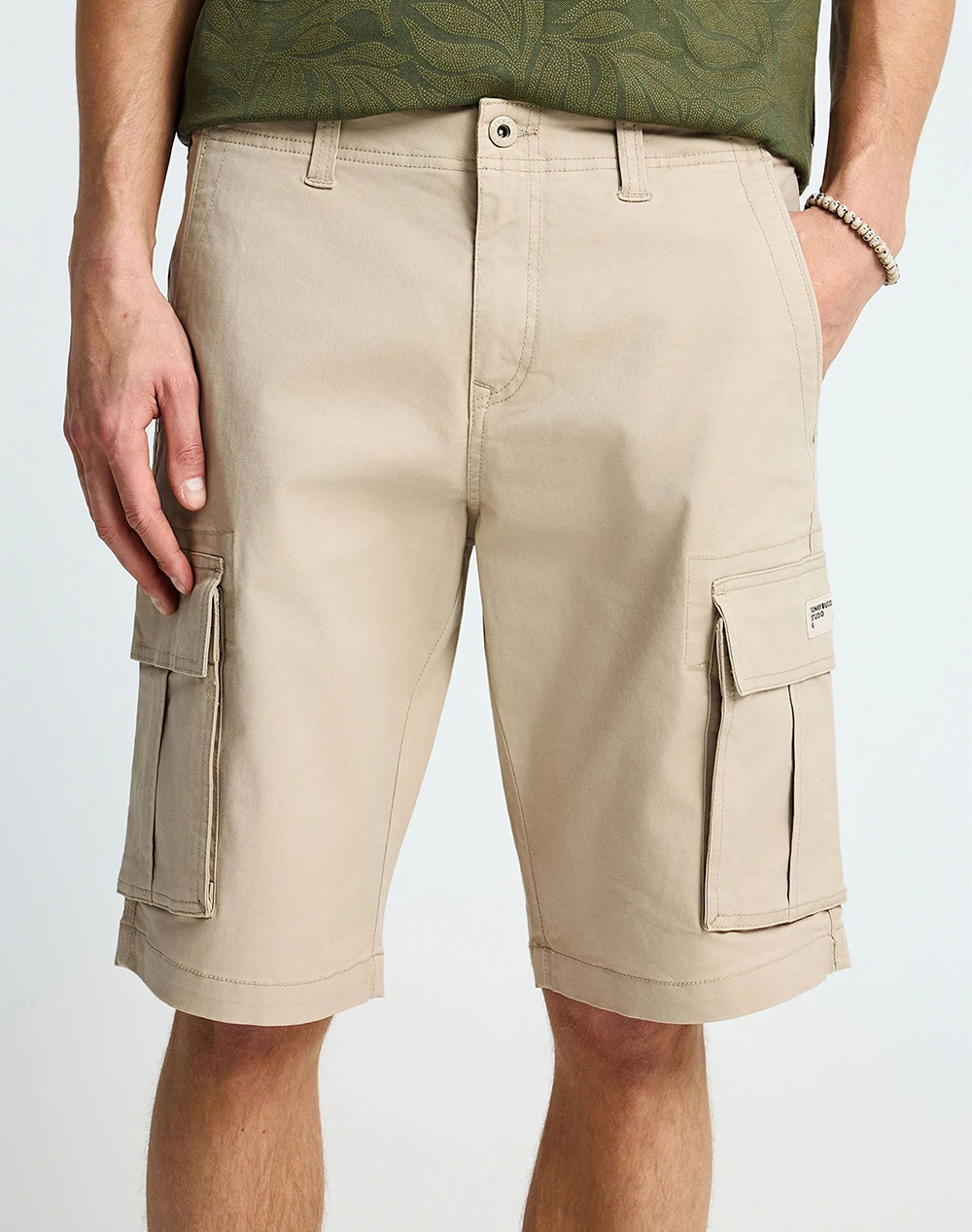 Funky Buddha Shorts Ανδρας Ρουχα Σορτς | Βερμουδες Cargo Biege Βαμβακιμε Ελασταν Fbm013 002 03 Greige