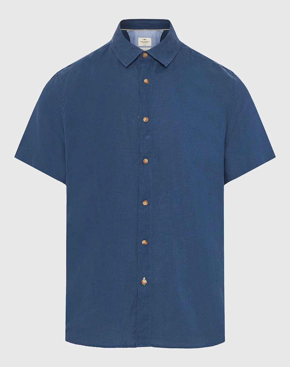 Funky Buddha Shirts Ανδρας Ρουχα Πουκαμισα Blue Λινο Fbm013 002 05 Twilight Blue