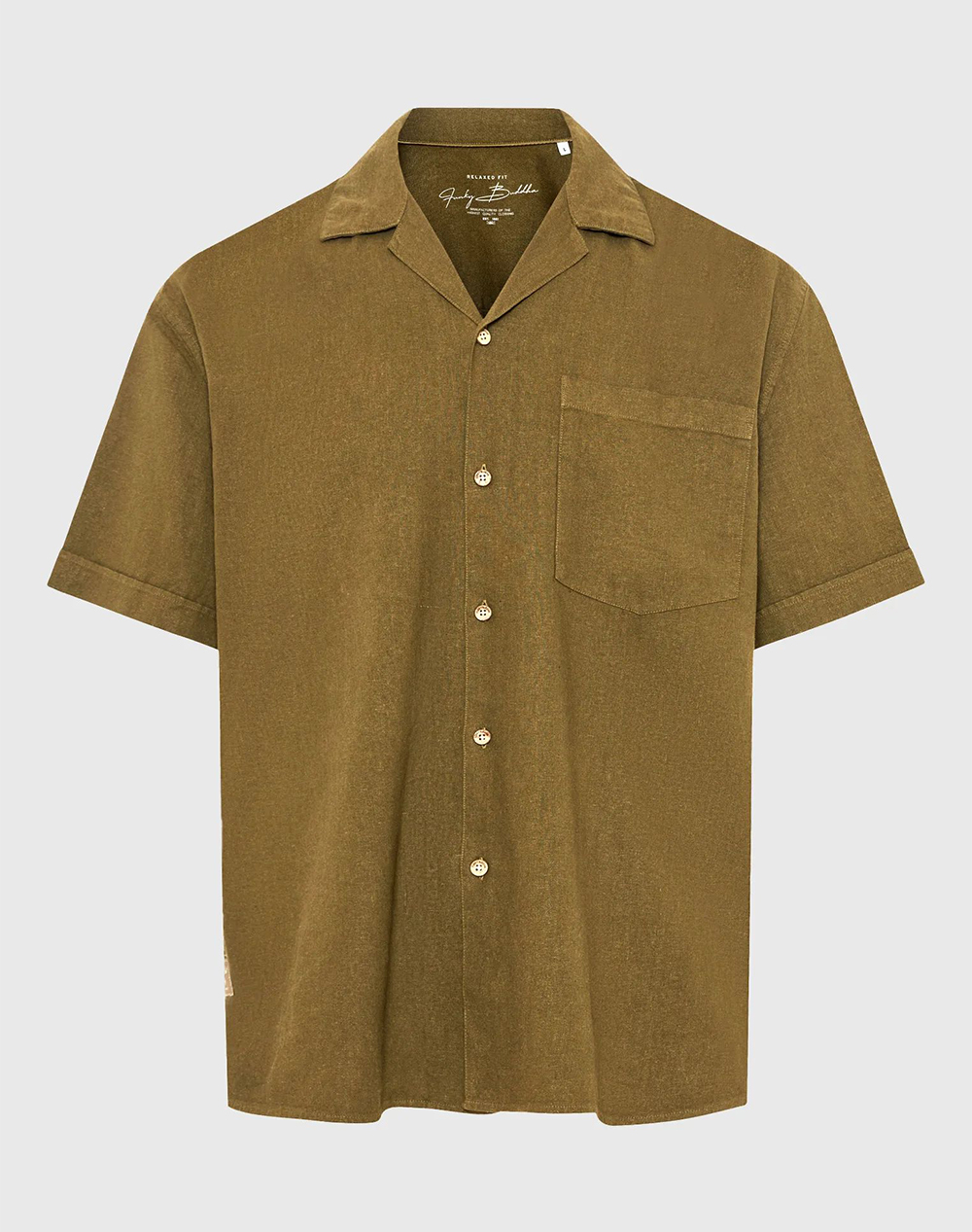 Funky Buddha Shirts Ανδρας Ρουχα Πουκαμισα Olive Λινοσυνθετικο Fbm013 006 05 Dusty Olive