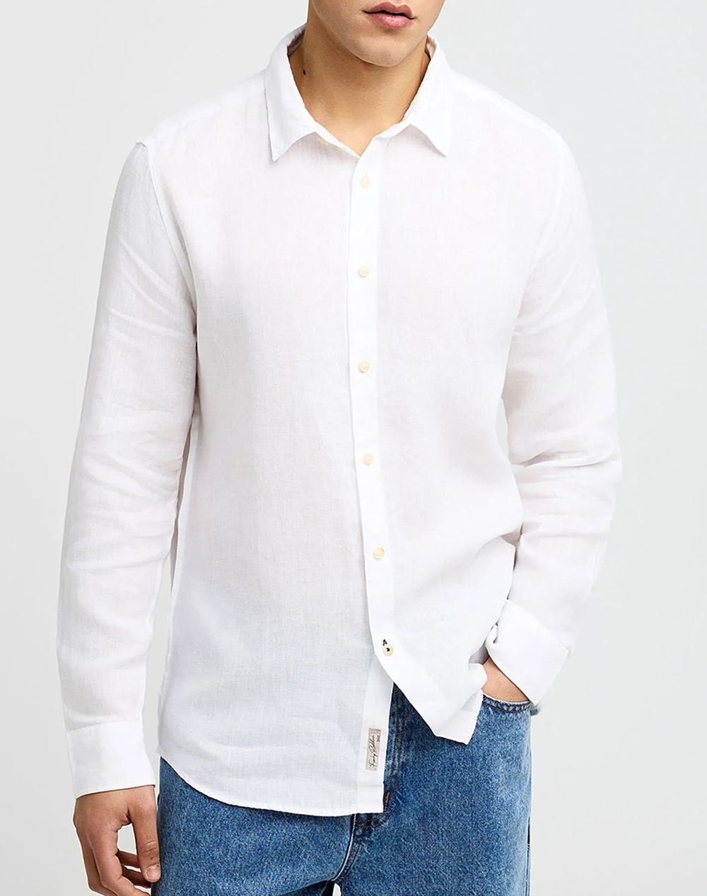 Funky Buddha Shirts Ανδρας Ρουχα Πουκαμισα White Λινο Fbm013 001 05 White